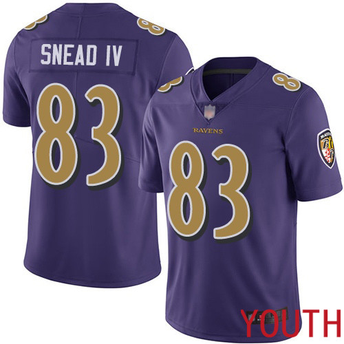 Baltimore Ravens Limited Purple Youth Willie Snead IV Jersey NFL Football #83 Rush Vapor Untouchable->youth nfl jersey->Youth Jersey